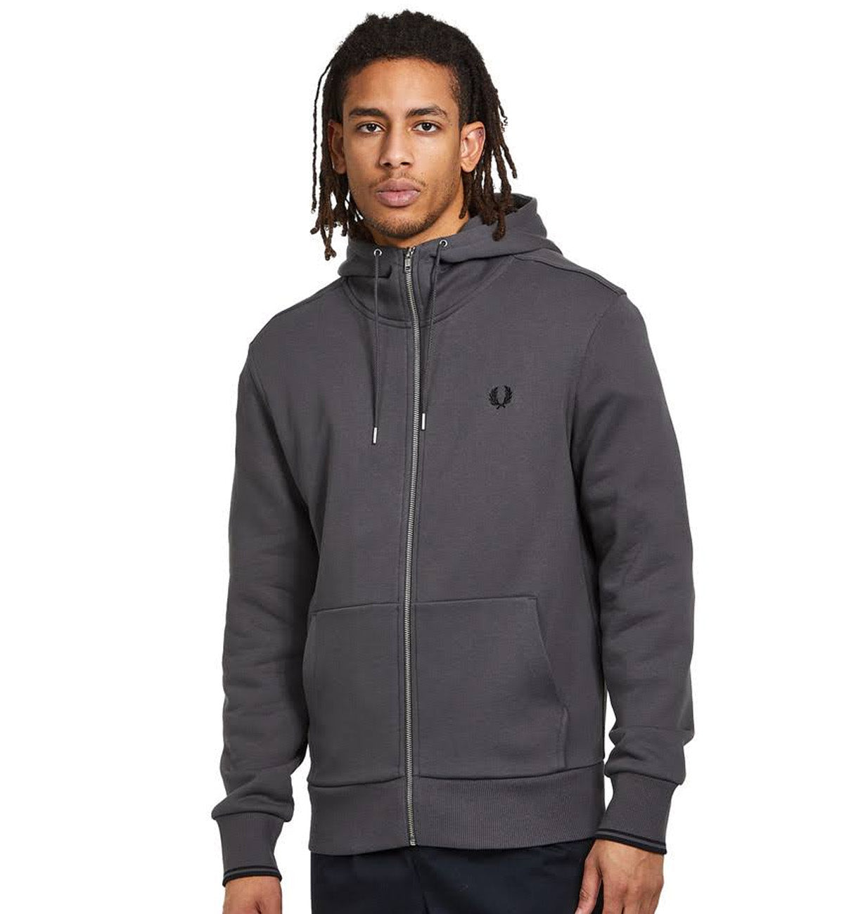 Fred Perry Twin Tipped Hooded Zip Sweatshirt SS23 (Grey)