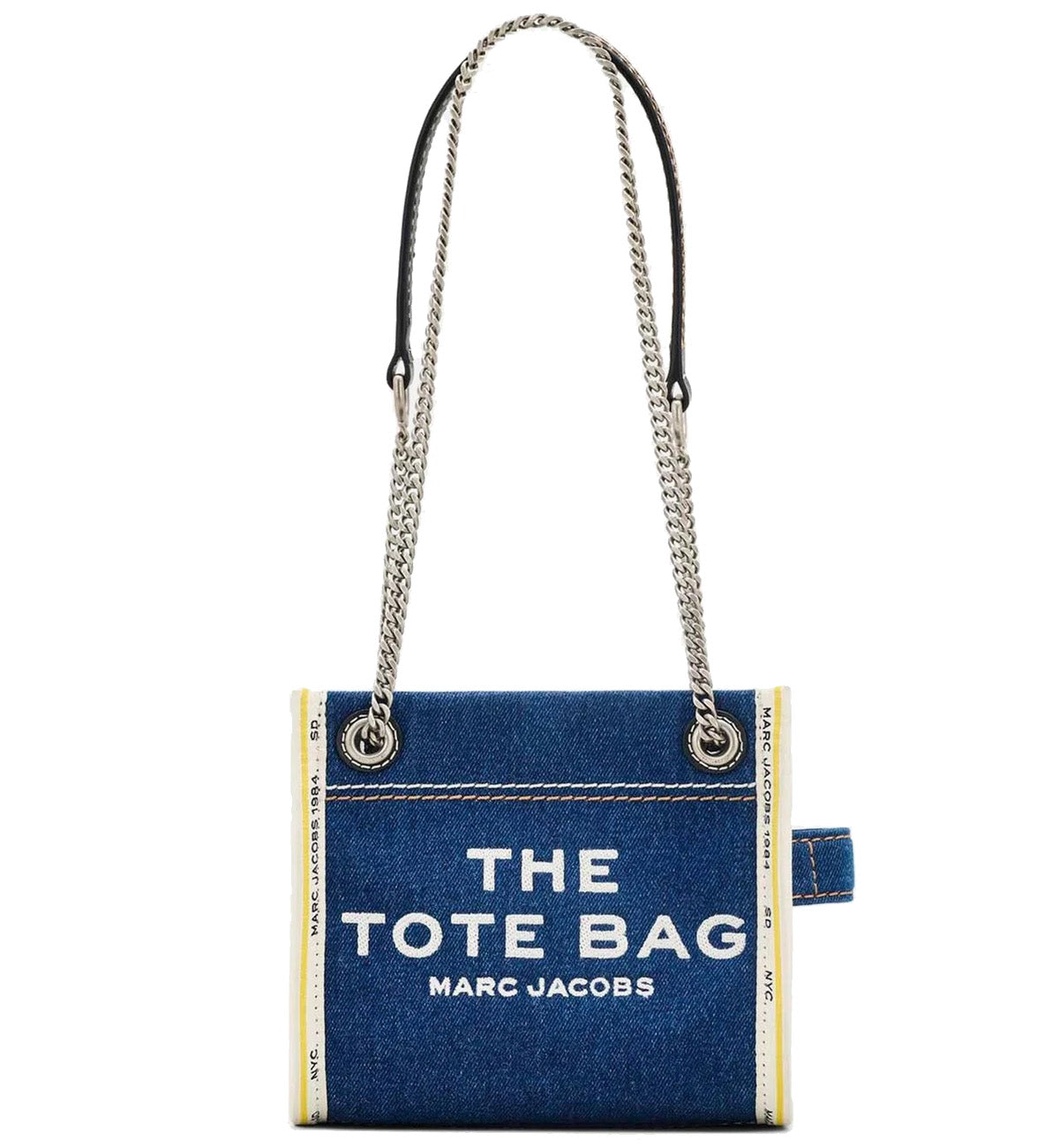 MARC JACOBS The Denim Chain Mini Tote Bag (Blue)