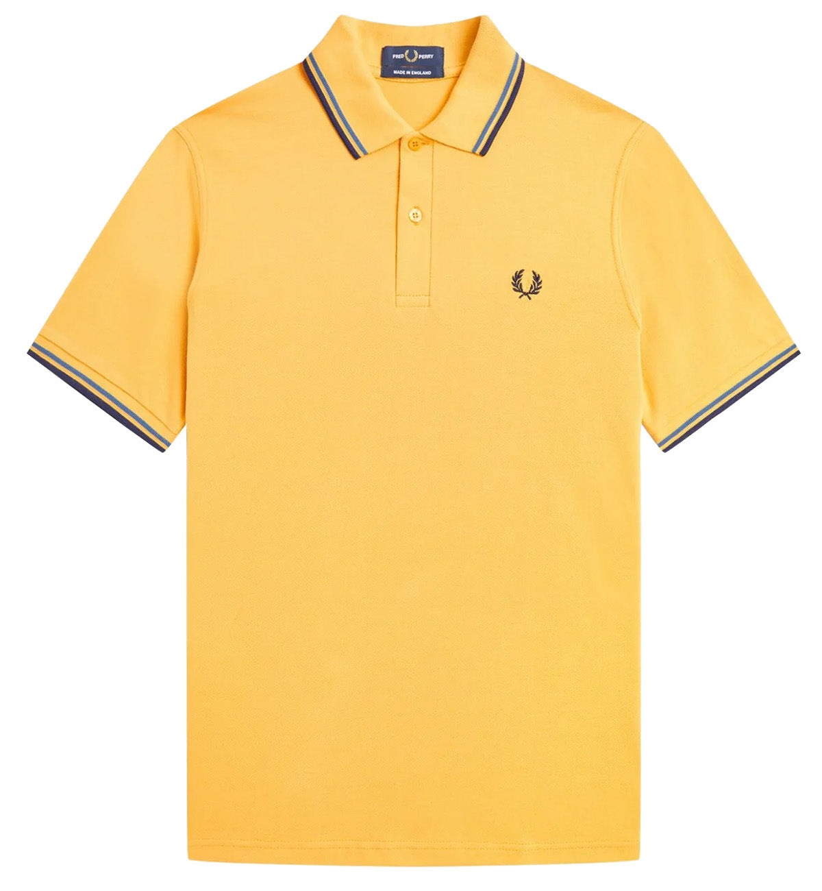 Fred Perry Black Cyan Stripe Yellow Polo Shirt