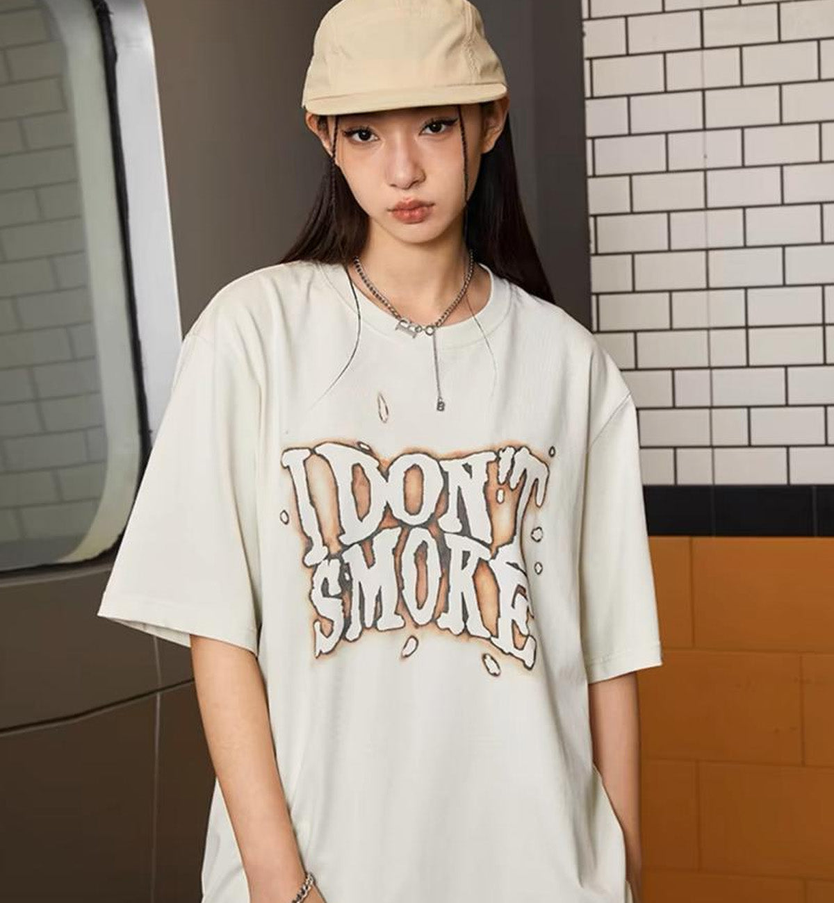 I Don't Smoke Burning T-Shirt (White)