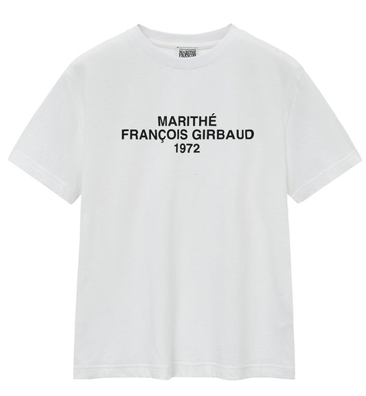 Marithe Lettering Logo Oversized T-Shirt (White)