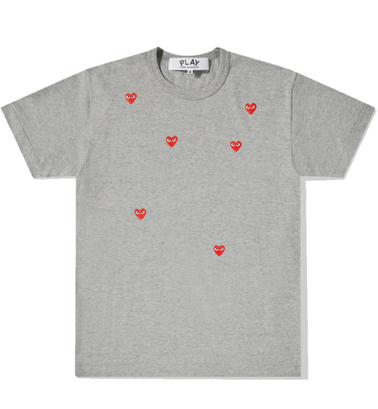 CDG Play Multi Red Heart Logo T-Shirt (Grey)