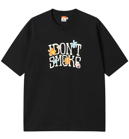 I Don't Smoke Flowers Logo T-Shirt (Black)