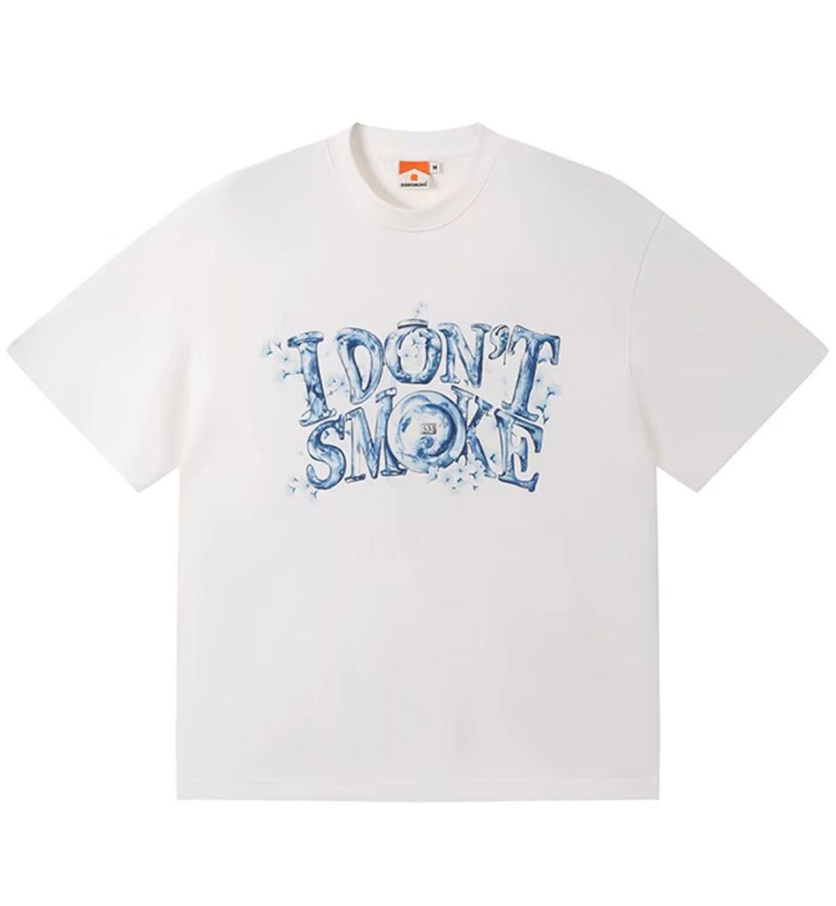 I Don't Smoke Sakura Blue Logo T-Shirt (White)