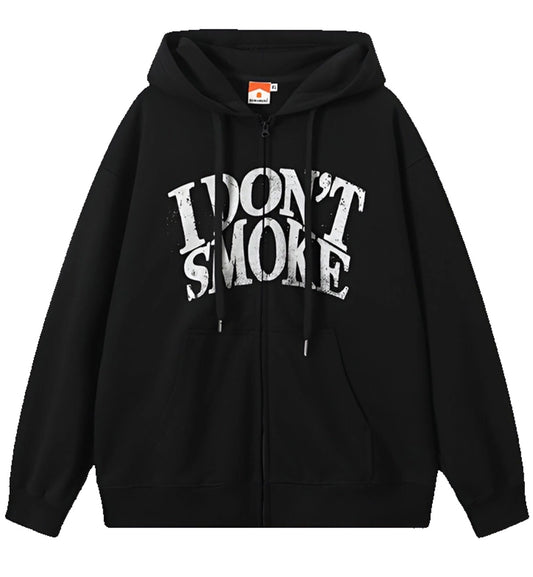 I Don't Smoke Basic Logo Hoodie (Black)