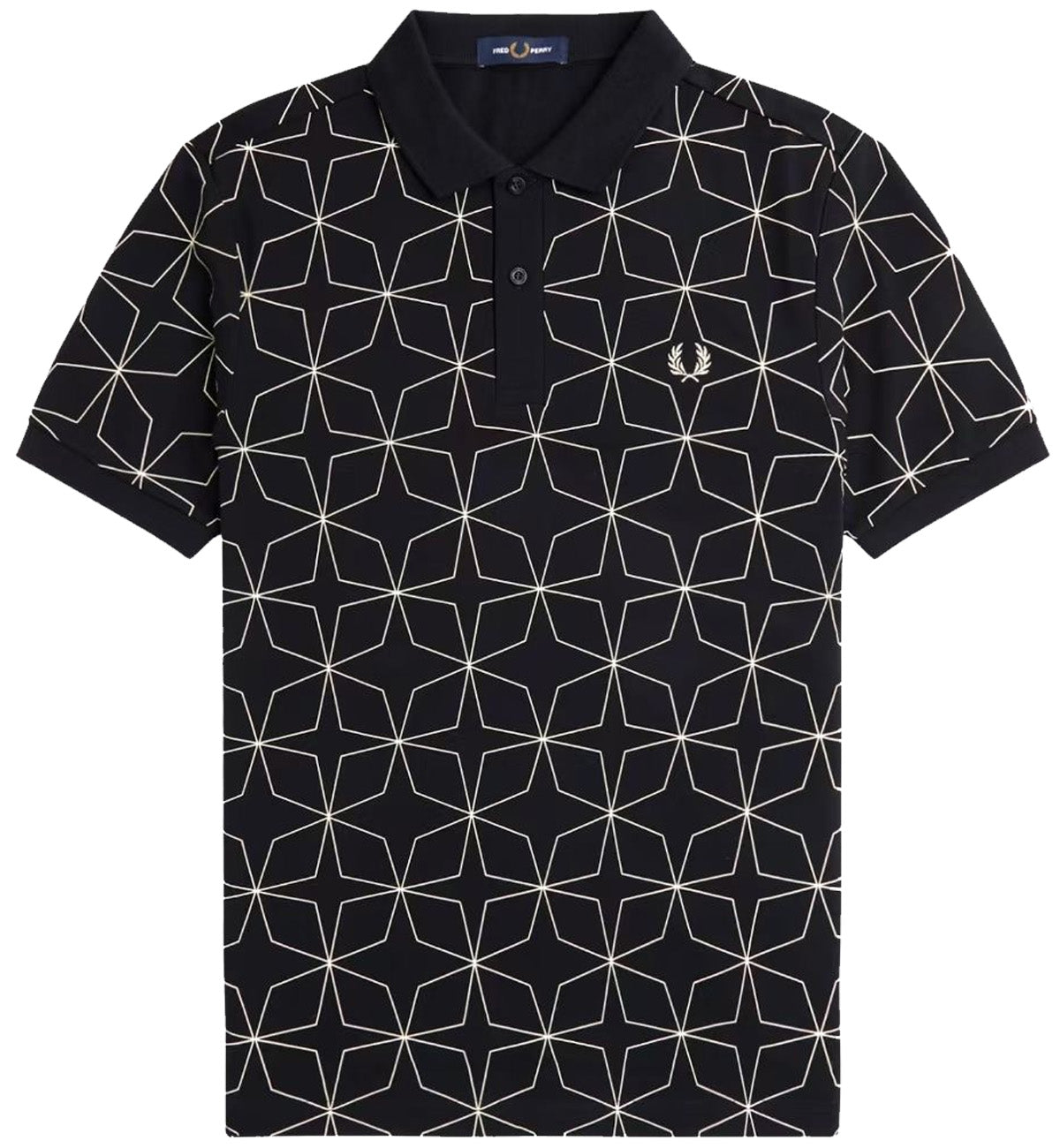 Fred Perry Geometric Polo Shirt (Black)