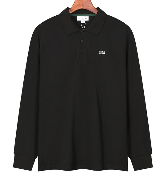 Lacoste Polo Long Sleeve Shirt (Black)