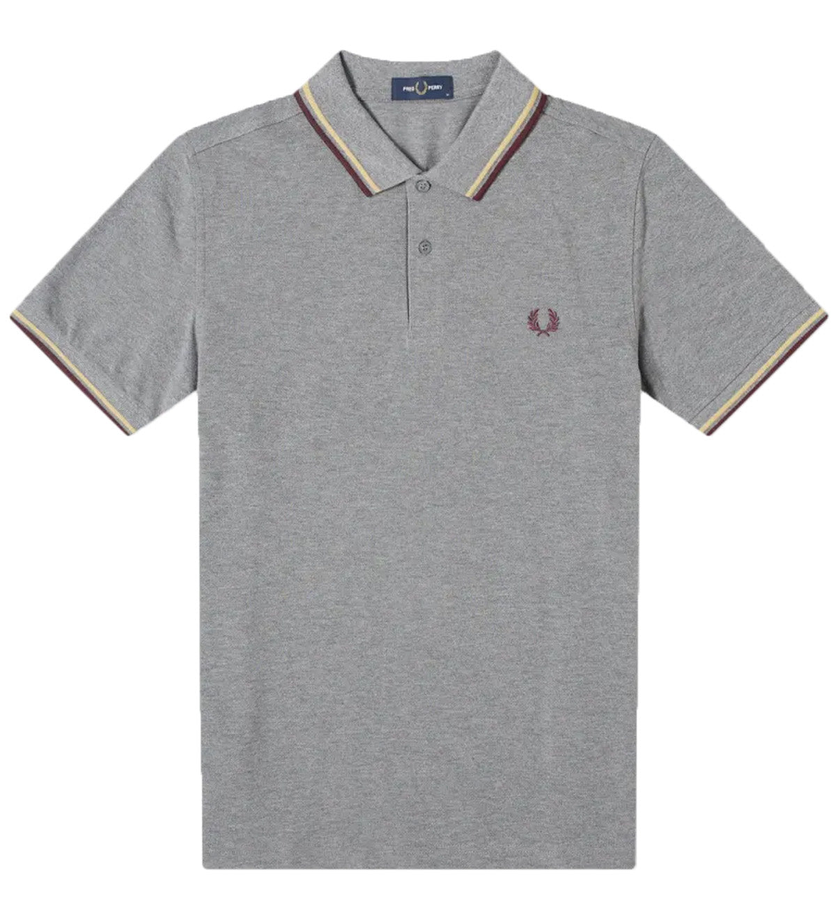 Fred Perry Plum Yellow Stripe Grey Polo Shirt