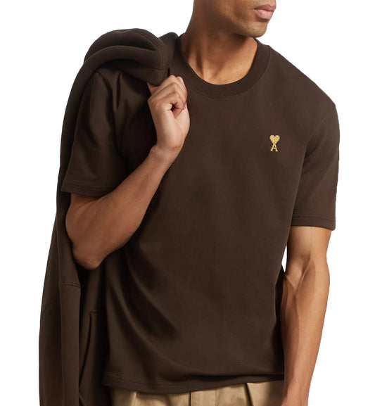 Ami Paris ADC Logo Embroidered T-Shirt (Brown)