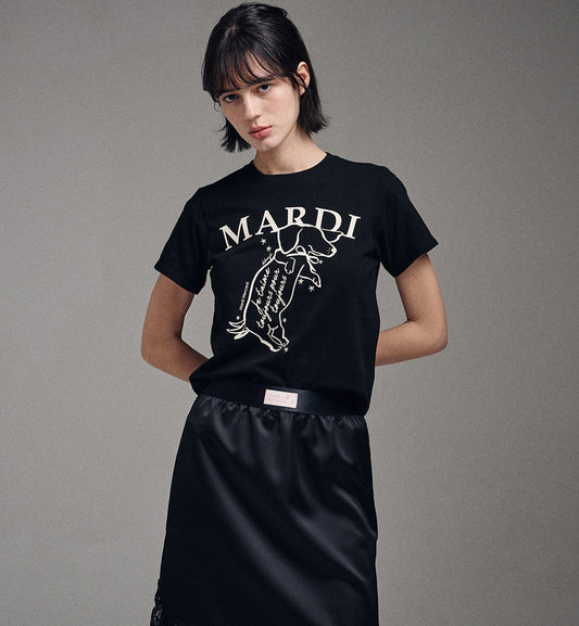 Mardi Mercredi Swing The Tail T-Shirt (Black Cream)