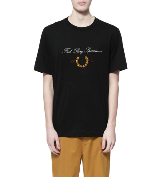Fred Perry Archive Branded T-Shirt (Black)