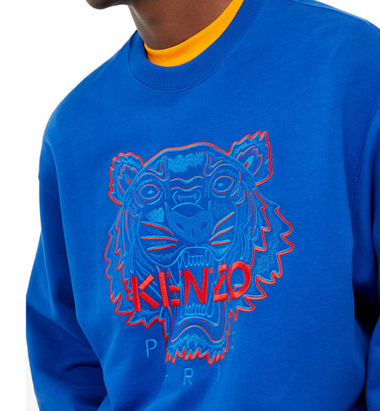 Kenzo Red Line Embroidered Tiger Logo Blue Sweatshirt