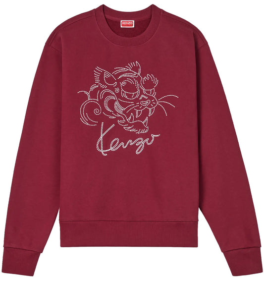 Kenzo Star Tiger Embroidered Sweatshirt (Bordeaux)