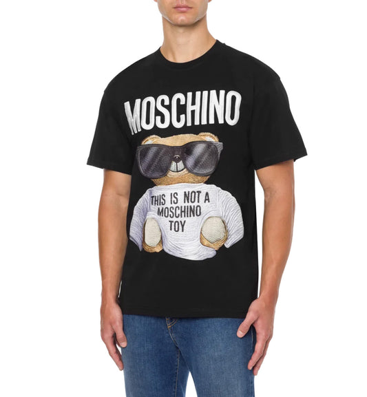 Moschino Black Micro Embroidered Teddy Bear T-Shirt
