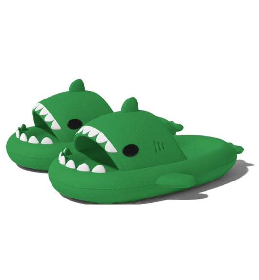 Chikoku Smooth Fun Shark Sandals (Green)