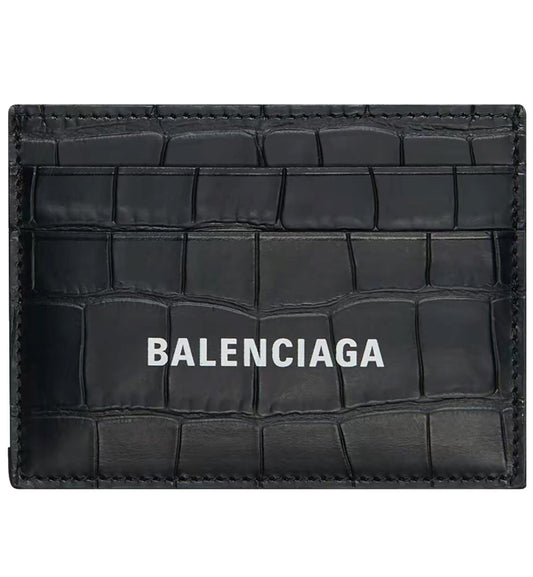 Balenciaga Cash Card Holder Crocodile Embossed