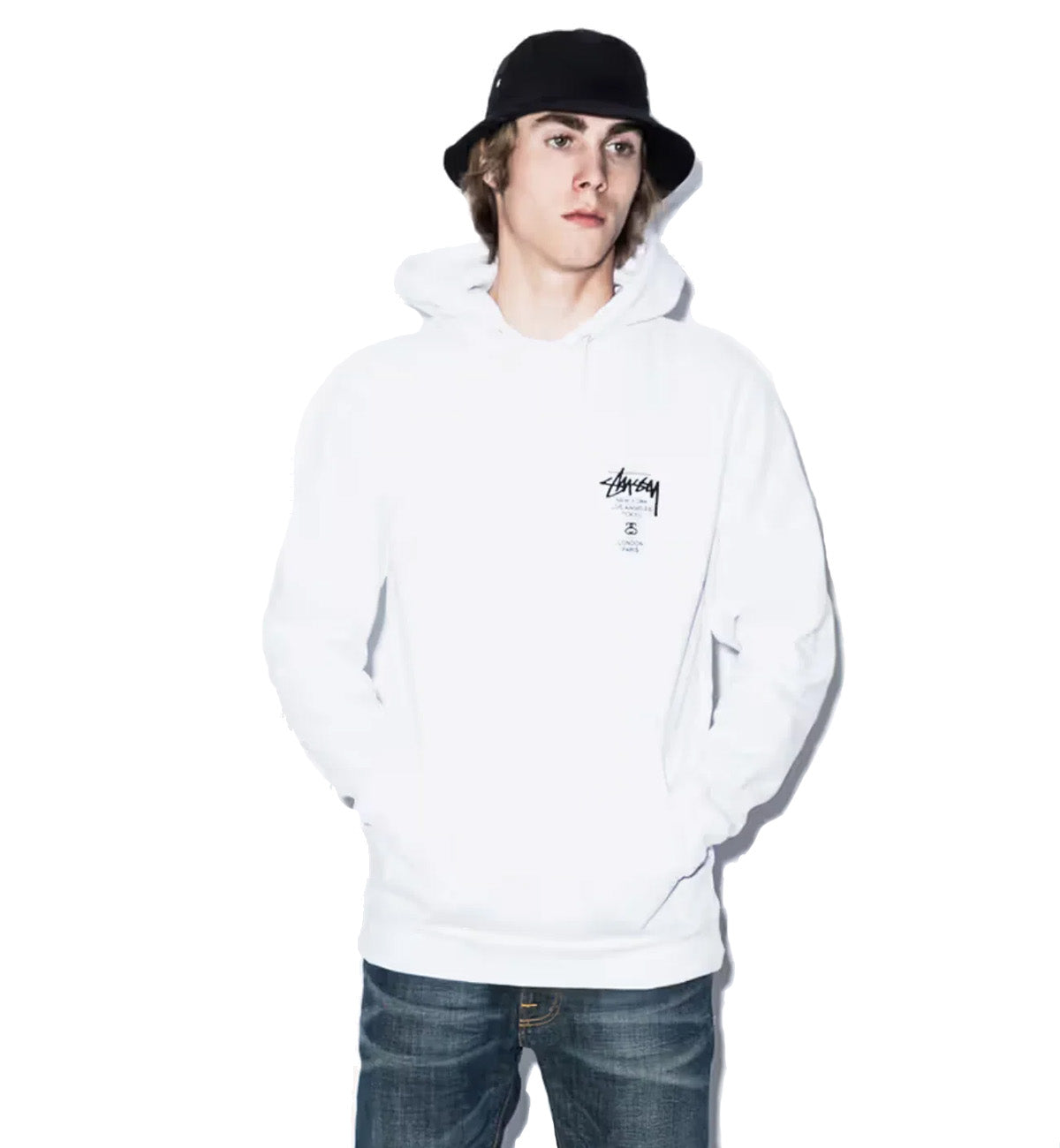 Stussy world tour hoodie white online