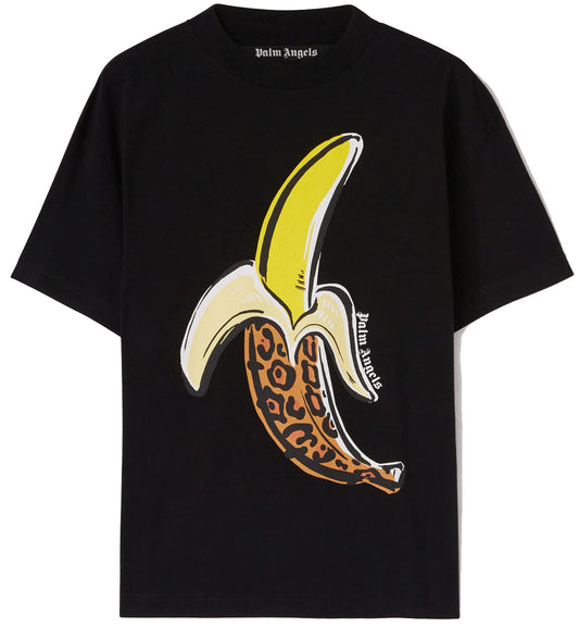 Palm Angels Leopard Banana Classic T-Shirt (Black)
