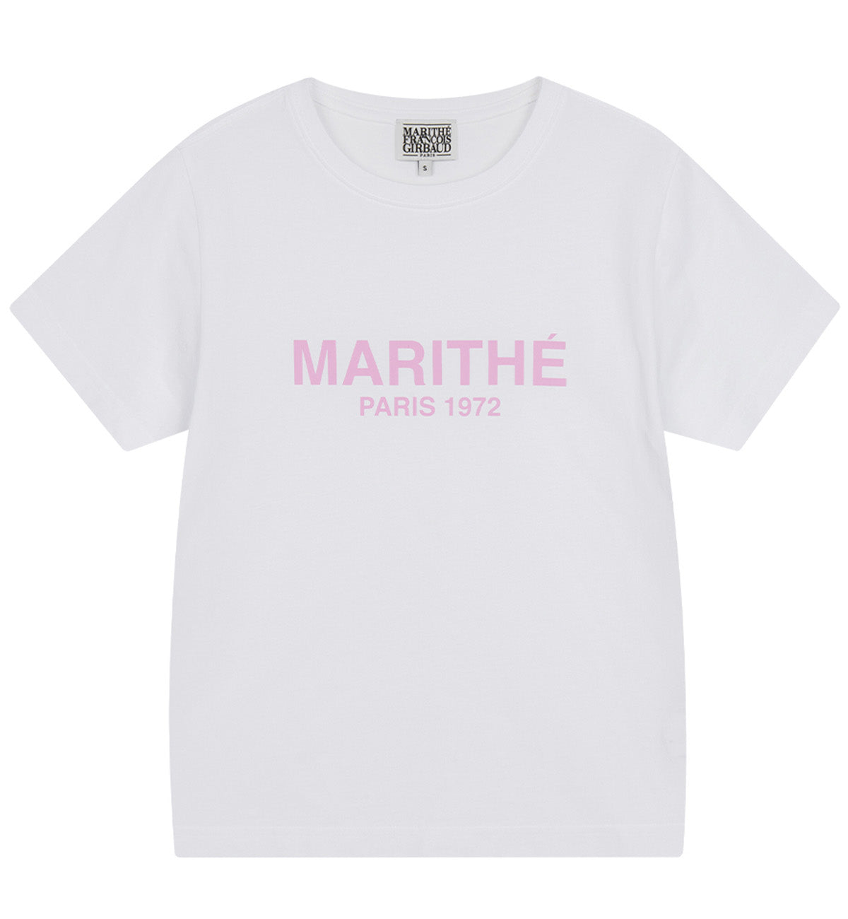 Marithe W Regular Logo T-Shirt (White Pink)