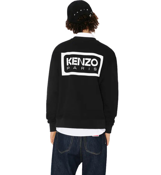 Kenzo Embroidered Bicolor Paris Sweatshirt (Black)