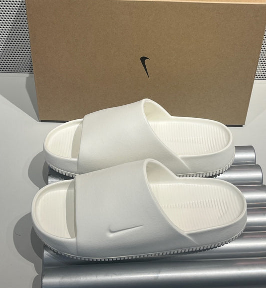 Nike Calm Slide Sandals (White)