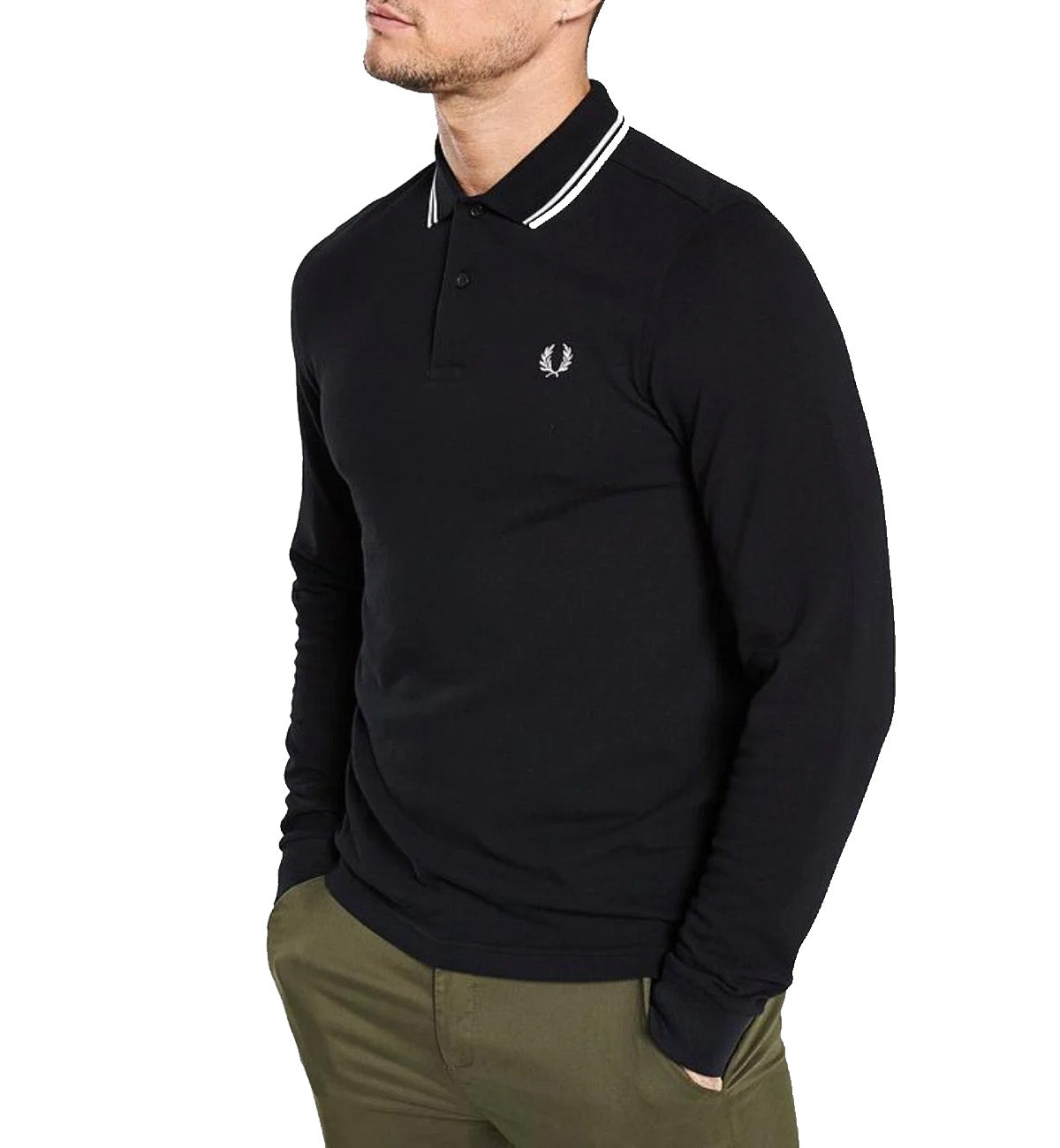 Fred Perry Twin Tipped Polo Sweatshirt (Black)