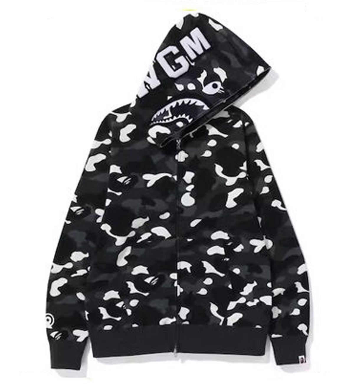 Bape WGM Camo Shark Full Zip Hoodie (Black)