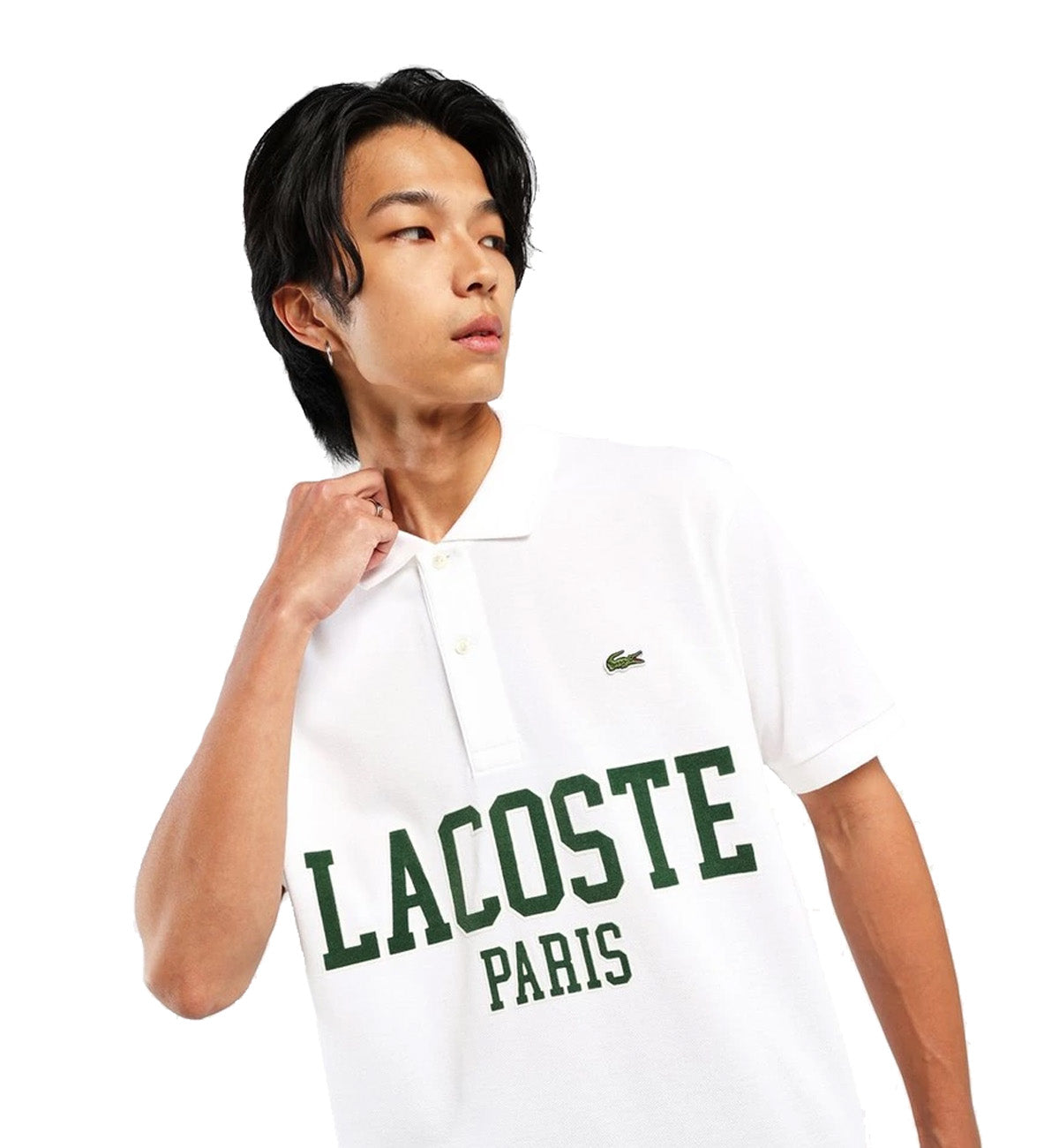 Lacoste Flocked Piqué Polo Shirt (White)