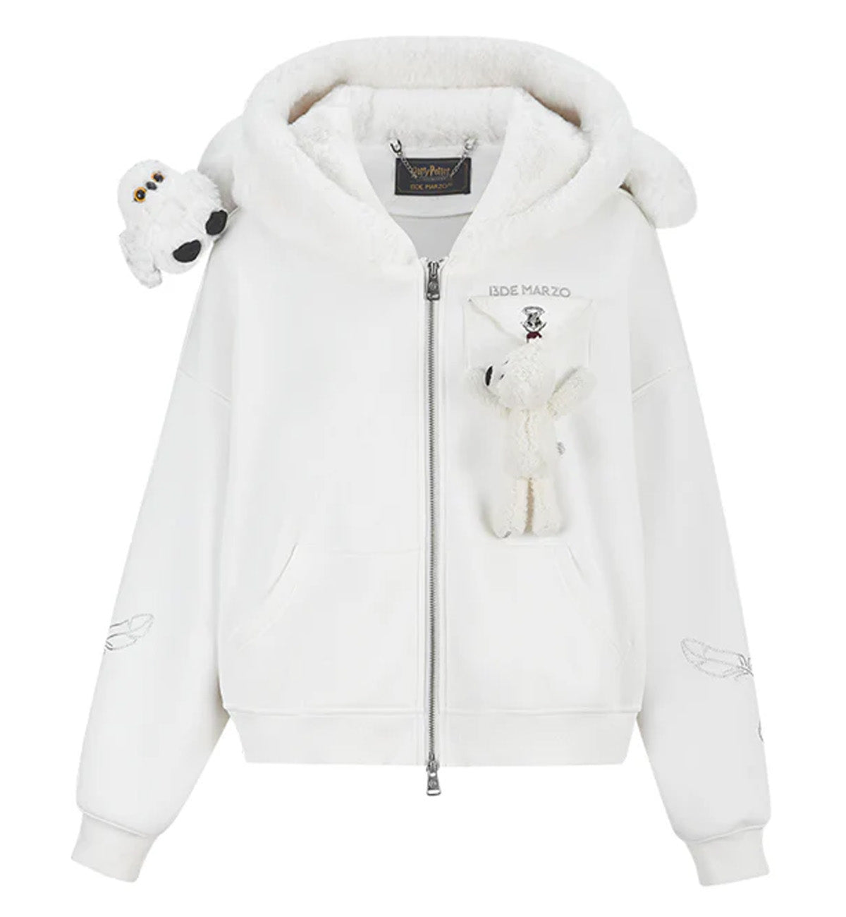 13DE MARZO x Harry Potter Hedwig Hogwarts Offer Bear Hoodie (White)