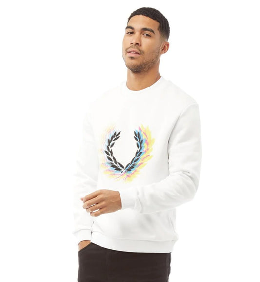 Fred Perry Process Colour Branded Sweatshirt (White)