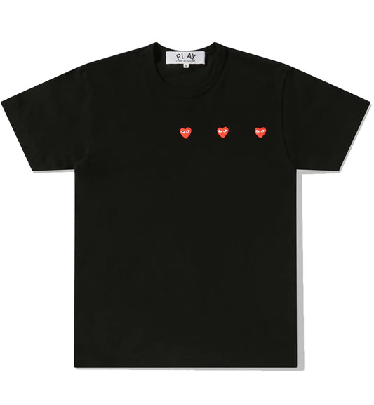 CDG Play Multi Red Heart T-Shirt (Black)