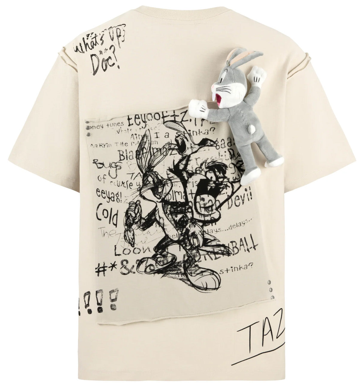 13DE MARZO x LOONEY TUNES Bugs Bunny Sketch T-Shirt (Beige)