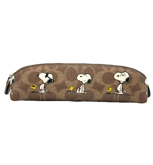 Coach X Peanuts Pencil Case Signature Canvas Snoopy
