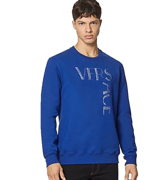 Versace Logo White Crystal Sweatshirt (Blue)