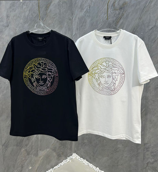 Versace Crystal Gradient Medusa Head T-Shirt