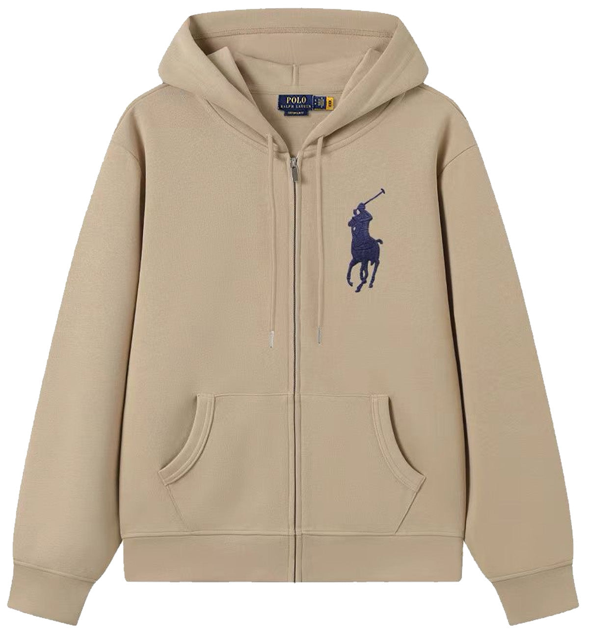 Ralph Lauren Big Logo Zipped Hoodie (Beige)