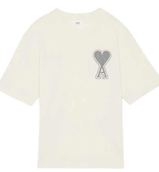 Ami de Coeur Outline Heart T-shirt (Cream Grey)