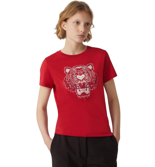 Kenzo Female Red Printed Tiger T-Shirt (Red)