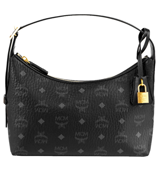 MCM Aren Hobo in Visetos (Black)