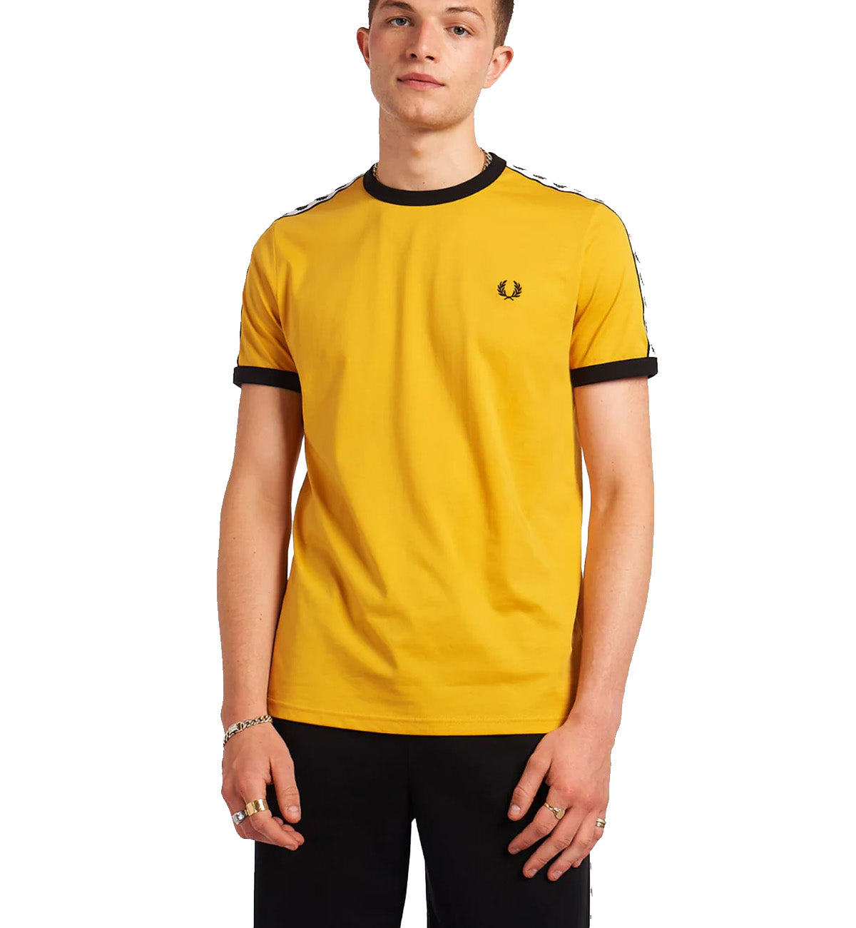 Fred Perry Taped Ringer Tee Gold