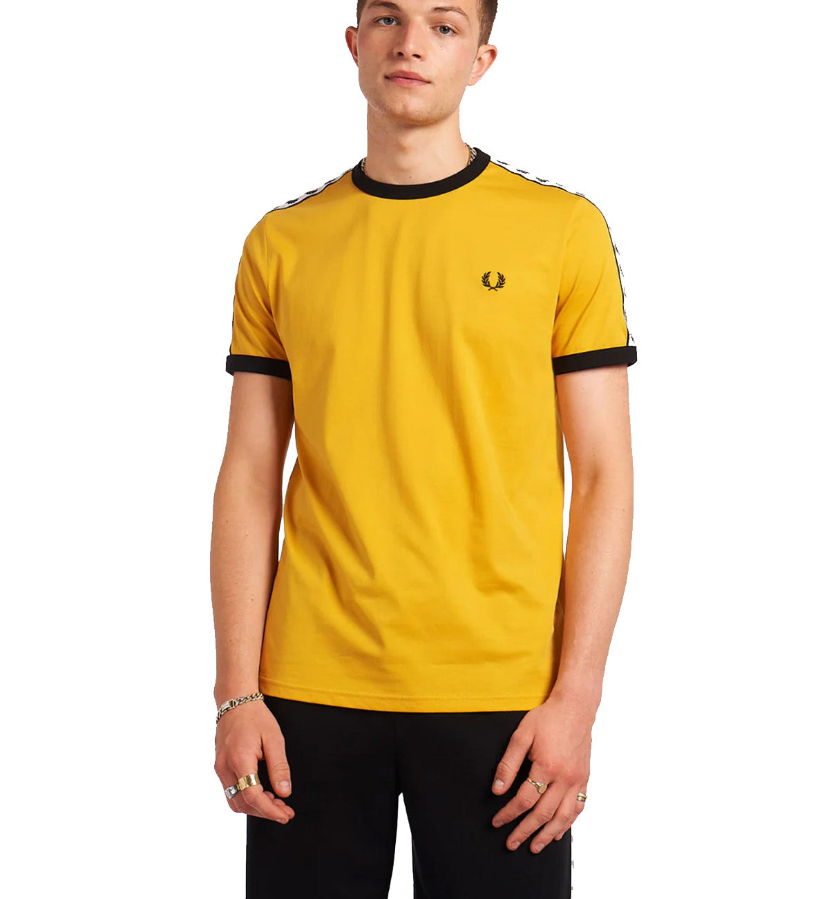 Fred Perry Taped Ringer Tee - Gold