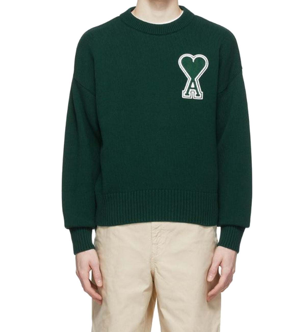 Ami Sweatshirt Outline Heart (Green)