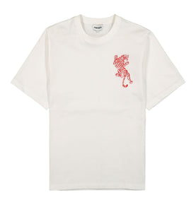 KENZO Embroidery Wording Tiger Tee - White