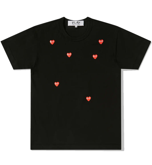 CDG Play Multi Red Heart Logo T-Shirt (Black)