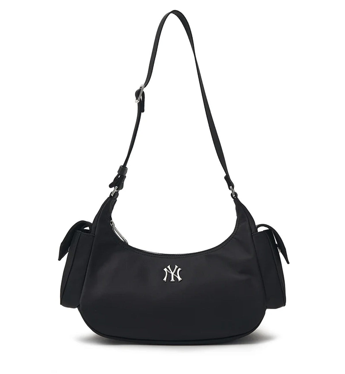 MLB Basic Nylon Pocket Hobo Bag (Black)