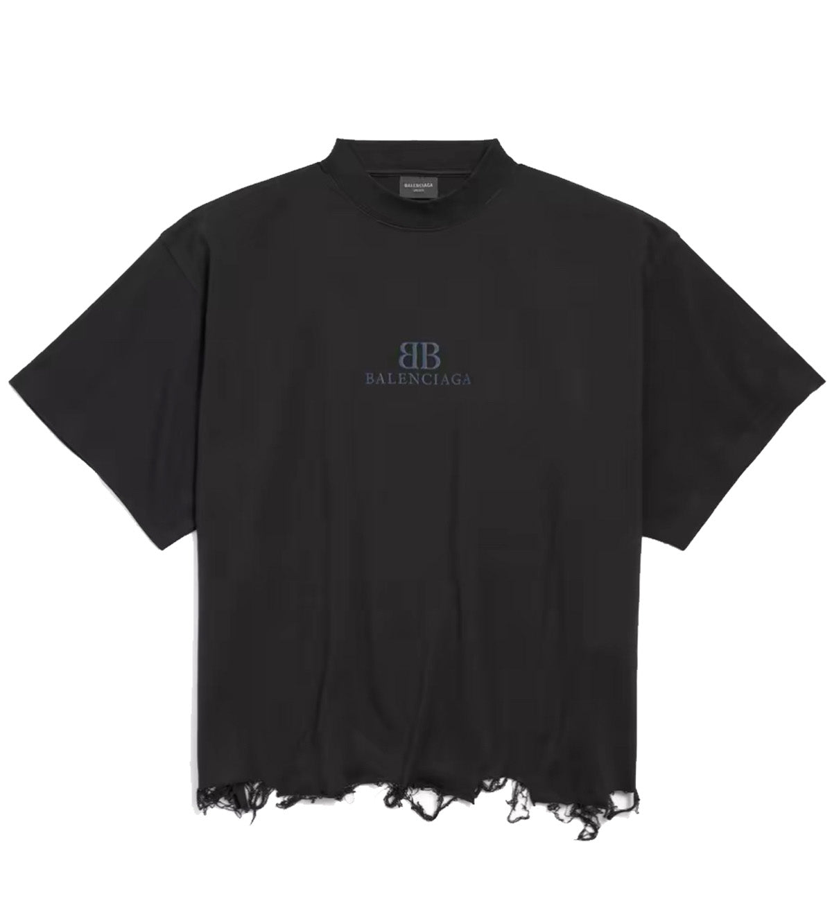 Balenciaga Destroyed Hem BB T-Shirt (Black)