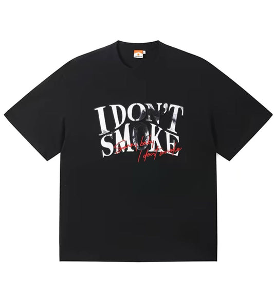 I Don't Smoke Dark Burn Logo T-Shirt (Black)