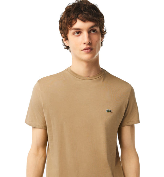 Lacoste Round Neck Small Logo T-Shirt (Beige)