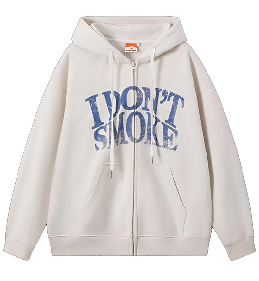 I Don't Smoke Basic Logo Hoodie (White)