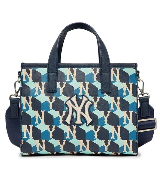 MLB Cube Monogram S Tote Bag NY (Blue)